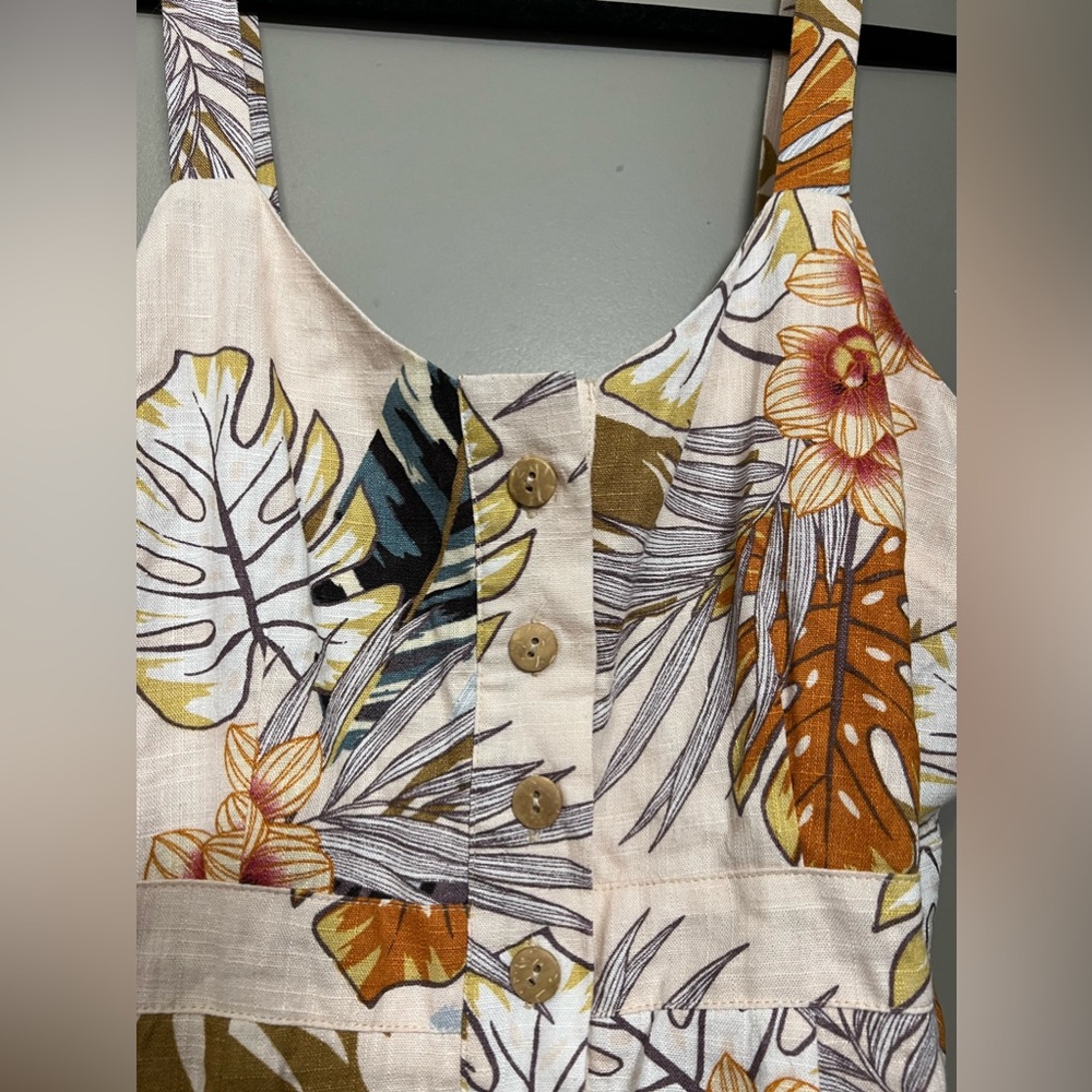 Sage the Label Tropical Button Linen Dress Size Small - Picture 2 of 8